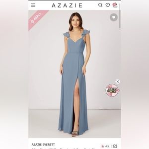 Azazie Everett A8 A-Line dress in Dusty Blue
